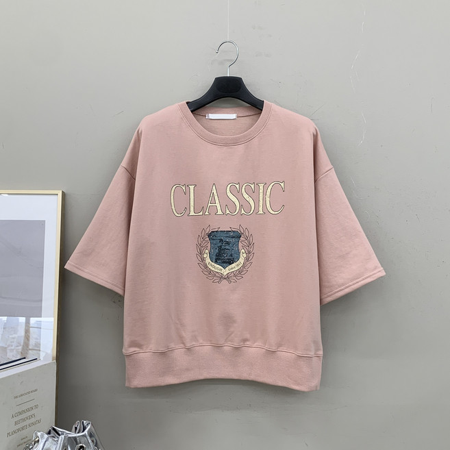 [행복여] 이너프 클래식 루즈핏 캐쥬얼 7부 맨투맨 티셔츠