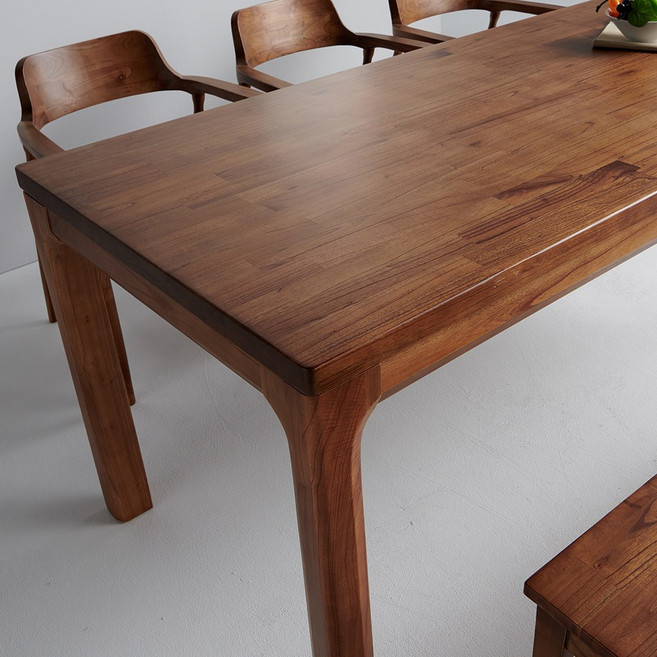 빈펄가구 참죽나무 원목 식탁 테이블 4인 6인 카페테이블 1400 1900, 월넛, 6인용, 6인용 식탁테이블만