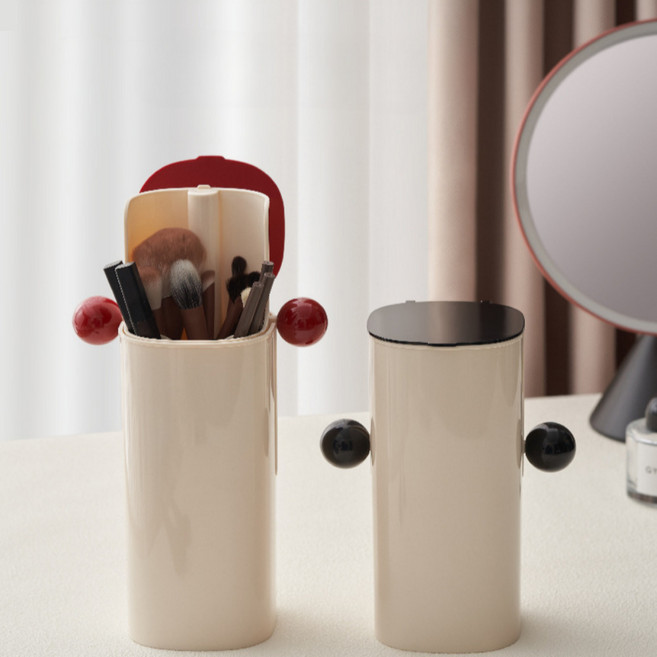 마글론 컬러볼 오토 메이크업 브러쉬 꽂이 정리함, 레드, 1개