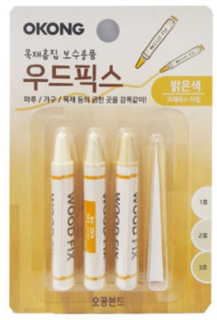 오공 우드픽스 마루커버시트 목재 흠집 우드픽스 보수용품, 1세트, 오공 밝은색