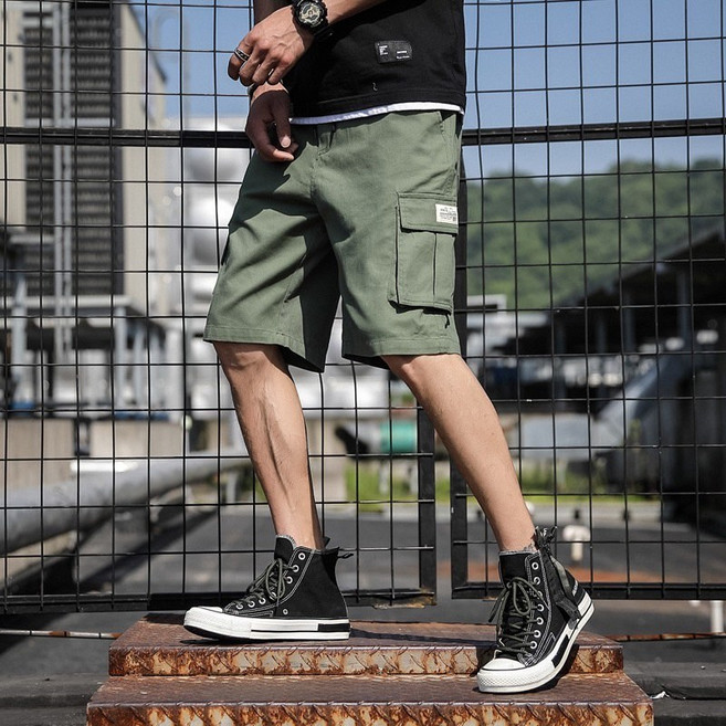 衣貳山 男士工裝短褲 夏季薄款 寬鬆休閒 五分褲
