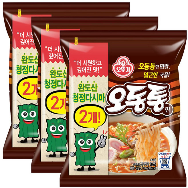오뚜기 오동통면 120g, 3개