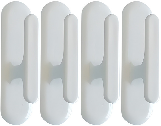 생활살림 벽부착 다용도 홀딩 후크, 화이트, 4개
