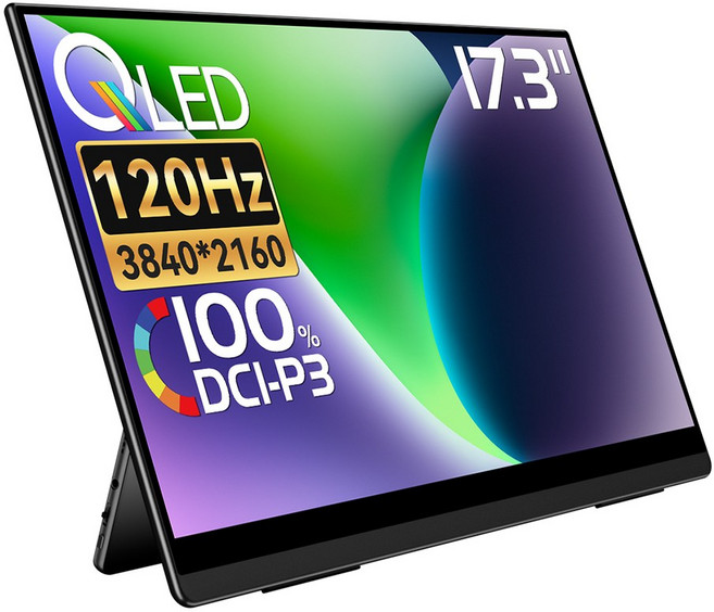 EHOMEWEI 이홈웨이 포터블모니터 휴대용모니터 듀얼모니터 서브모니터 X2Pro 2.5K QLED 100%DCI-P3 sRGB 16인치 맥OS 윈도우 덱스 게임콘솔 미니PC 호환, RQG-173PU, 44cm