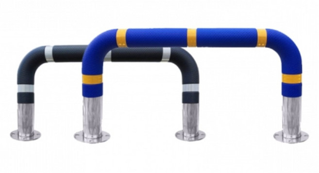 가드레일 충격흡수 U형 스텐 볼라드 앙카식 기둥 횡단보도 주차차단봉 통제, TI-31 진회색, 1개