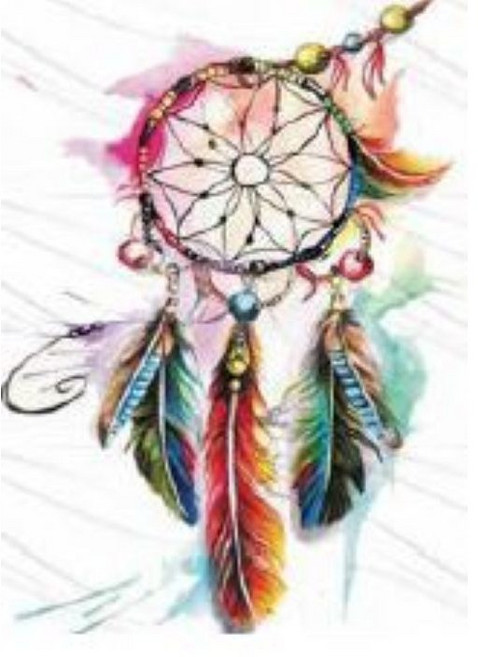 헬로우하비 대형 패브릭 DIY세트 보석십자수 30X40, 1세트, FO4. 핑크 드림캐쳐