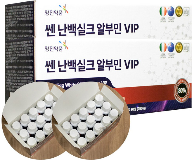 쎈 난백실크 알부민 VIP 영진약품 실크알부민 난백분말 유단백가수분해물 함유, 2세트, 30회분