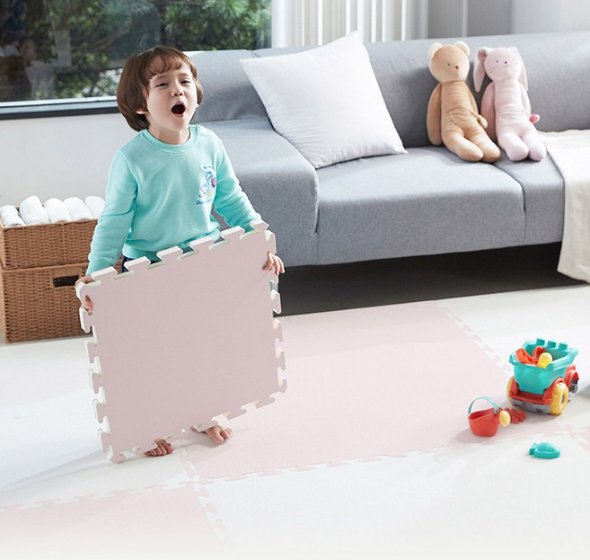 따사룸 유아 아기 층간소음 퍼즐매트 2.5cm 4cm 100*100, 파스텔 핑크, 1개