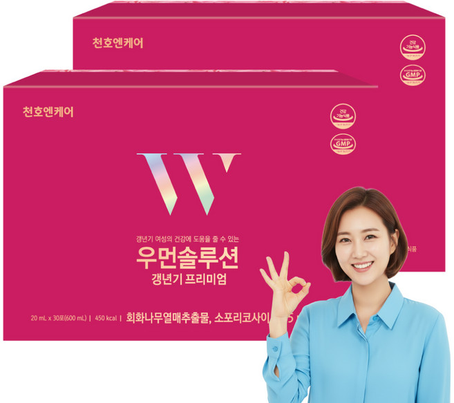 천호엔케어 우먼솔루션 갱년기 프리미엄 영양제 30p, 600ml, 2개