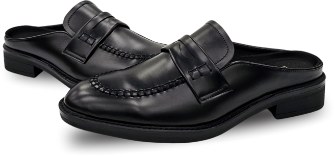 TERRY 남성 페니 슬립온 구두 슬리퍼 뮬 블로퍼 블랙