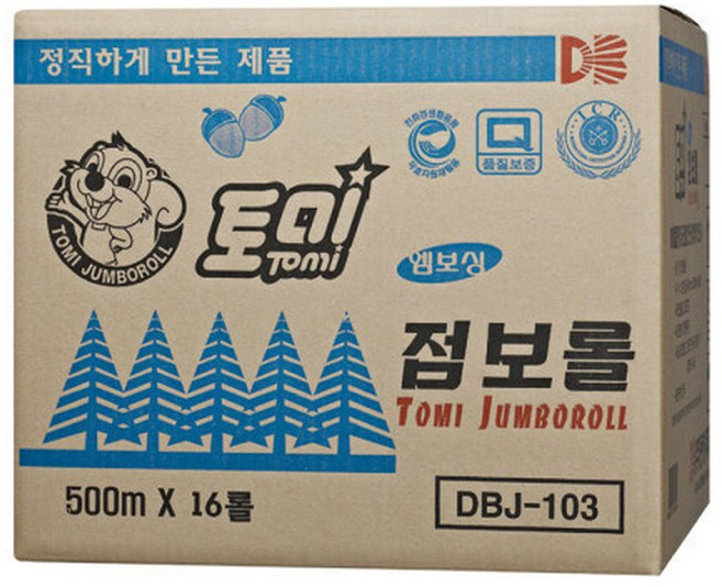 점보롤 화장지 1겹16롤500m엠보싱 토미402 점보롤롤휴지 대용량 정량(학교 관공서 주문중), 16롤, 16개