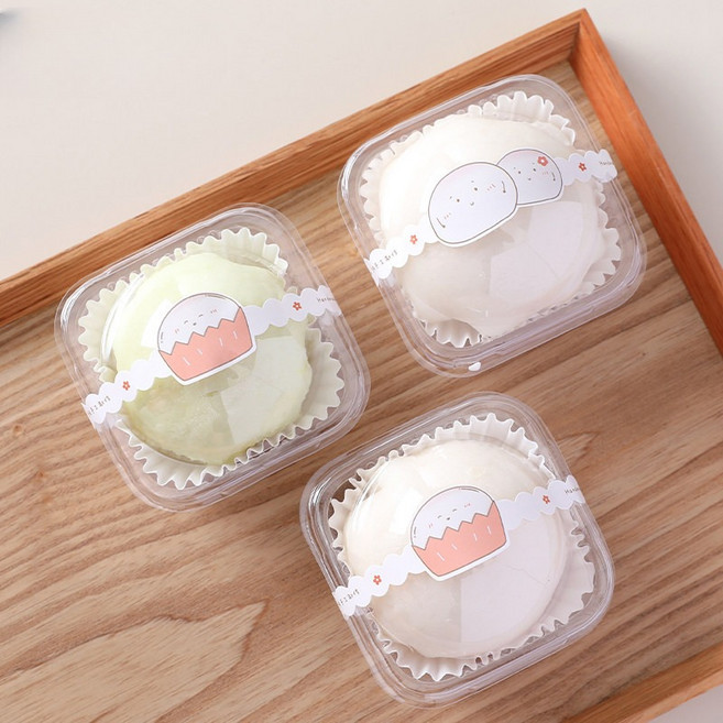 일회용 화과자포장용기 모찌포장용기 두바이 쫀득 쿠키 두쫀쿠 100개, 100개 화이트 종이 트레이 색상 차트 참조