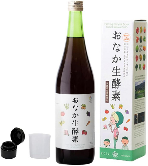 배 생효소 720ml 오키나와현산 흑설탕 사용 효소 음료 75종의 야채·과일·유산균을 걸어 자연 발효 패스팅, 1개, 1g