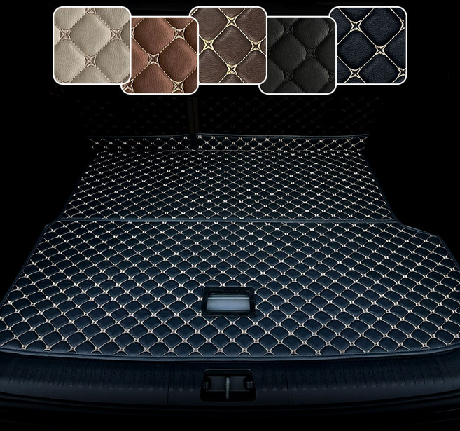 오토피아 프리미엄 PU가죽 트렁크매트 BMW 5시리즈 (F10 G30 G60) 전용, 블랙+골드스티치, F10/X프로모델(2013-2016)