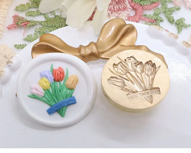 꽃시리즈 왁스 도장 파이어 래커 3D 스탬프 구리 헤드 DIY 장식 스크랩북 재료 엠보싱 초대장, 22 26