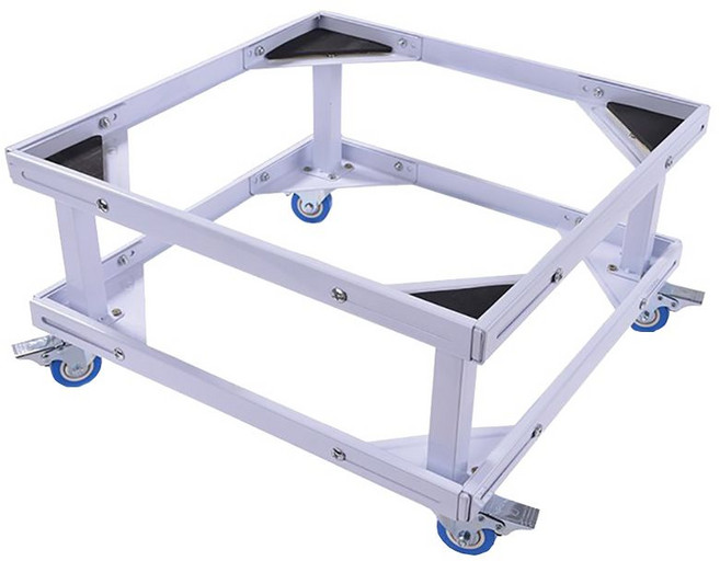 雙層帶輪洗衣機托架 附4剎車輪 長寬45-62cm可伸縮 使用高度23cm 適用波輪洗衣機及冰箱, 1個