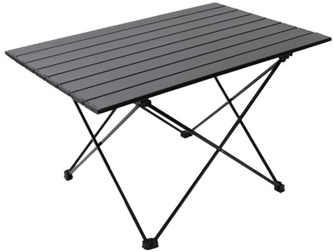 露營桌 鋁合金折疊桌, 小號蛋捲桌黑色