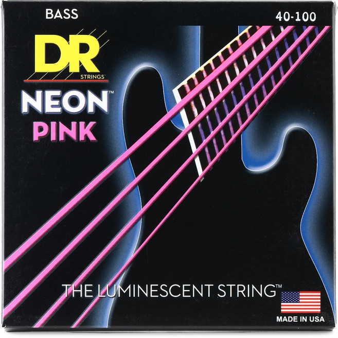 DR 현 하이-데프 네온 베이스 기타 현 (NPB-40) DR Strings HI-DEF NEON Bass Guitar Strings (NPB-40), 혼합색상, 1개, B004X96NDW