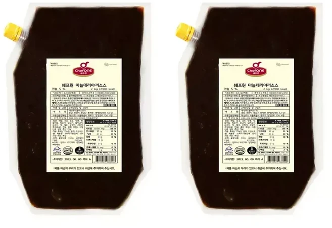 대상 쉐프원 마늘데리야끼소스 2kg 2개, 1개