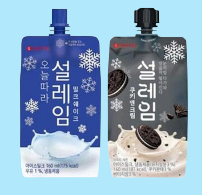 설레임 밀크쉐이크160ml 12개 쿠키앤크림160ml 12개
