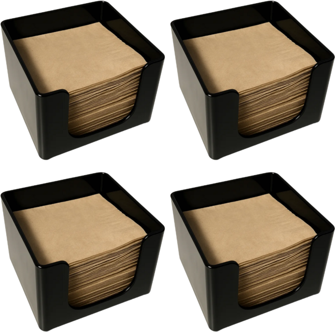 THE집사 카페 냅킨통 케이스 디스펜서 정리함, 4개, 블랙