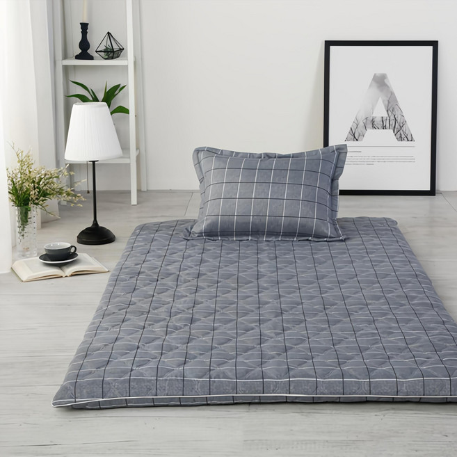 애프터식스 국산 정품정량솜 모던체크 누빔 요커버+허브요솜 5cm 세트 /요매트 바닥매트