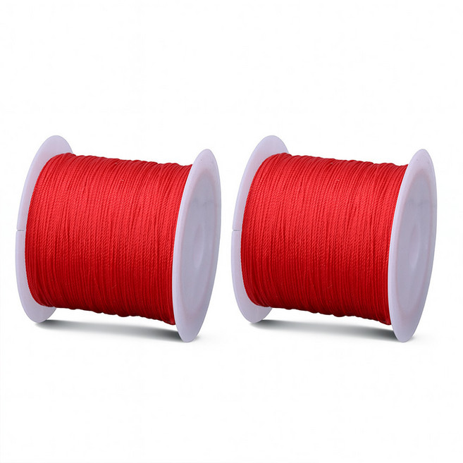 앙플러스 단단한 나일론 매듭실 팔찌 매듭끈, 레드, 2개