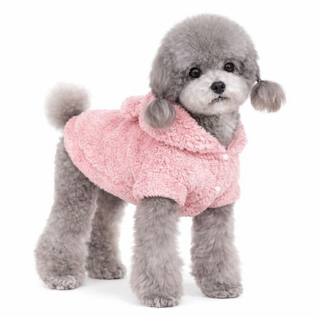 사니사니 고양이 강아지 후리스 뽀글이 양털 옷 후드 점퍼, 뽀글핑크, 1개