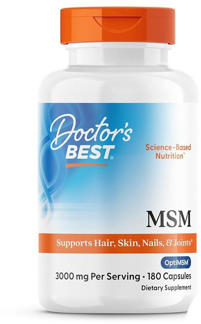 닥터스 베스트 MSM 모발 피부 손톱 및 관절 지원 비 제품 텐 프리 180가지 채소, 180 Count (Pack of 1), 180정, 1개