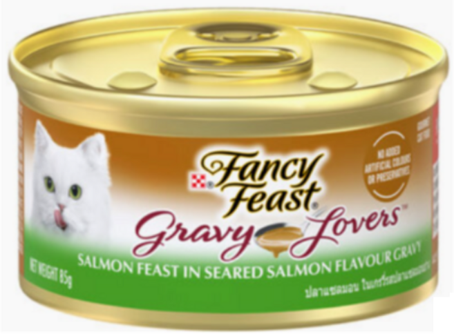 퓨리나 팬시피스트 화이트라벨 그레이비 연어 고양이 주식캔, 85g, 12개