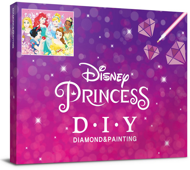 디즈니 프린세스 보석십자수 캔버스 40x50cm DBS011, 1개, 혼합