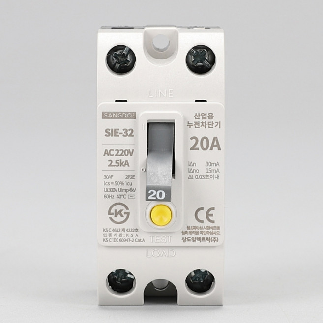 상도전기 누전 차단기 2P 20A SIE-32 (소), 1개