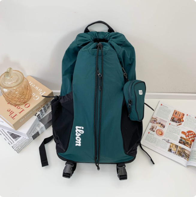 이윤ss 월슨 슈퍼투어 테니스 가방 운동 배낭 백팩 라켓 신발 장비 배드민천 백팩 휴대용 가방, 그린, 1개