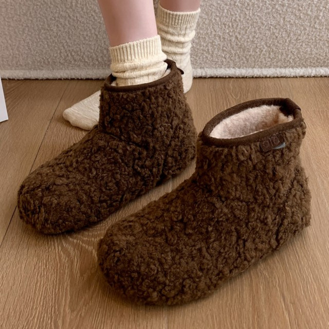 [오늘출발] 메르나뛰 자체제작 고밀도 양털 뽀글이 퍼 방한 몽글 따뜻 논슬립 발목 털 부츠 ME2303