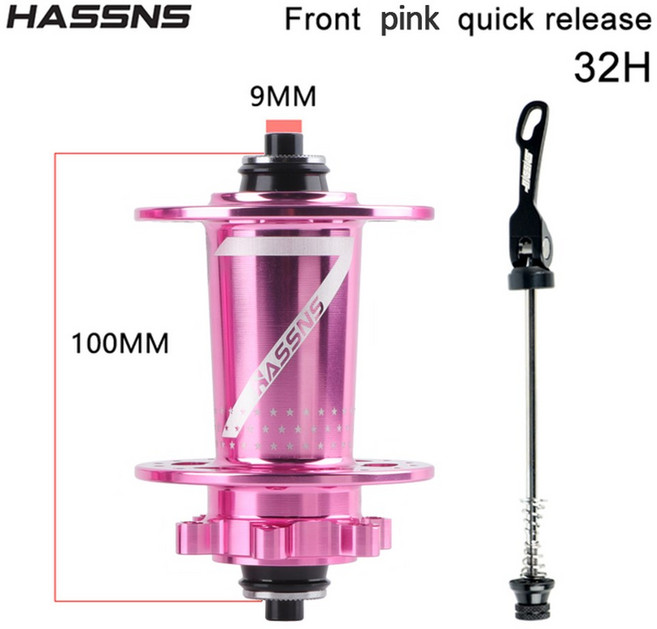 HASSNS Mtb 허브 32 24 베어링 산악 자전거 프리 허브 후면 허브 32h 24h 시끄러운 큐브 자전거 부싱 12, 7 Pink Front