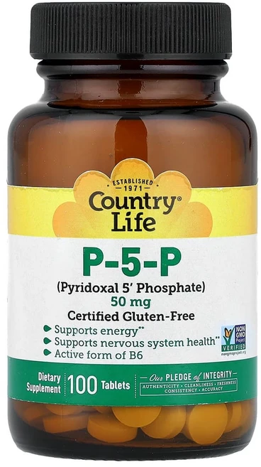 컨트리라이프 P-5-P 50mg 타블렛 글루텐 프리, 1개, 100정 - 쿠팡