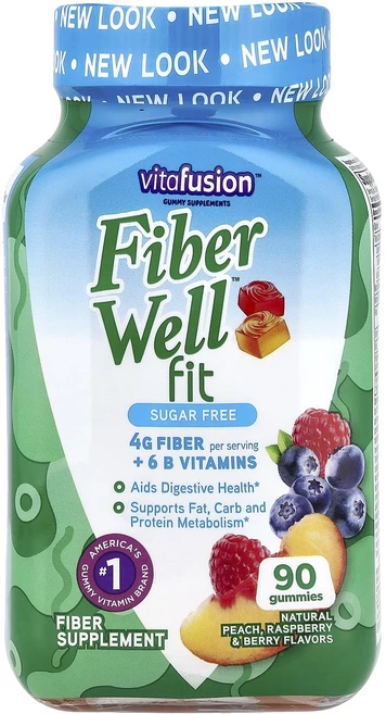 새해 첫좋은선물 VitaFusion FiberWell 핏 비타민 무설탕 천연 복숭아 라즈베리 및 베리맛 구미젤리 90개 제대로 할인합니다, VitaFusionFiberWell핏비타민무설탕천연복숭, 1개, 90정 - 쿠팡
