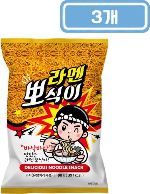 푸드킹 라멘 뽀식이, 90g, 3개