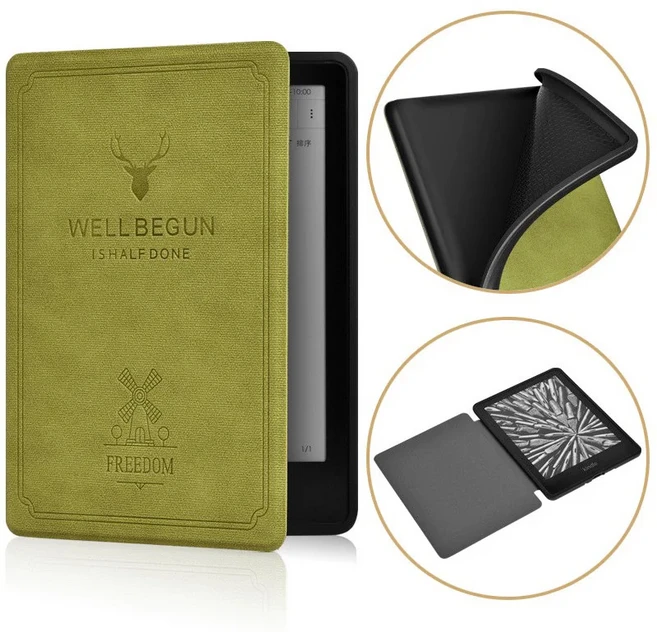 6인치 올뉴 킨들 11세대 2022년 출시 페이퍼화이트 6/5/4/3/2/1 e리더 커버 푼다용 스마트 케이스, 07 J9G29R 2019 10th, 06 Grass Green