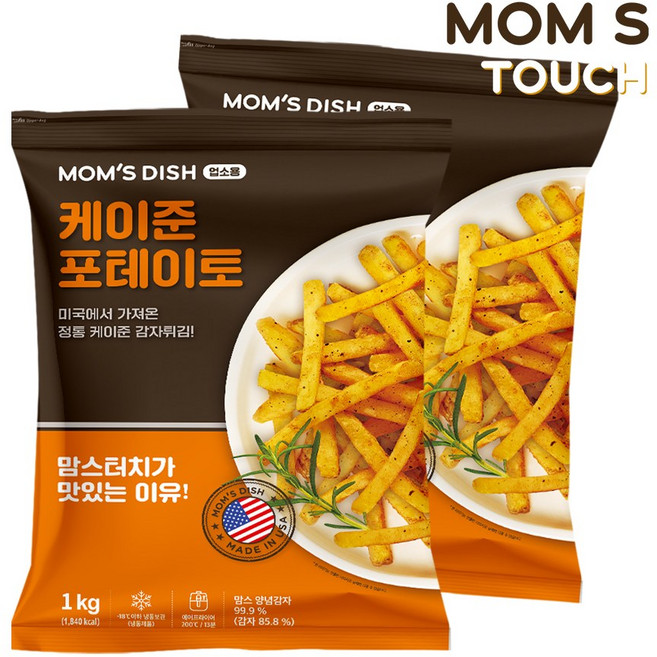맘스터치 케이준 포테이토 감자튀김, 2개, 1kg
