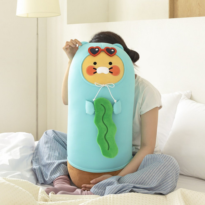 홈앤키즈 카카오프렌즈 춘식이 쿨링 롱 바디필로우 롱베게 롱쿠션 긴베개 안고자는베개 일자형 냉감 대형 귀여운 캐릭터 인형, 춘식이 쿨링 롱 바디 필로우