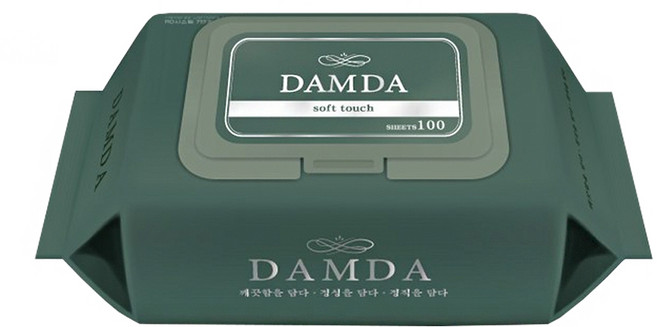 담다 물티슈 / 두툼한 고급 물티슈, 45g, 100매입, 1개