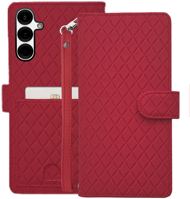 갤럭시 S26 시리즈 S26 / S26플러스 / S26울트라 - 씨에테 패턴 3D입체 카드5장+지폐2칸 지갑형 케이스 + 손목스트랩