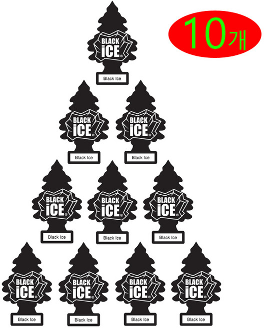 리틀트리 방향제 (블랙아이스) 차량용 종이방향제, 블랙아이스, 10개