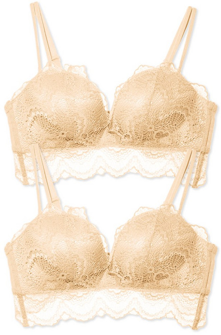 [애프터문] 볼륨 노와이어 레이스 브라 2매 세트