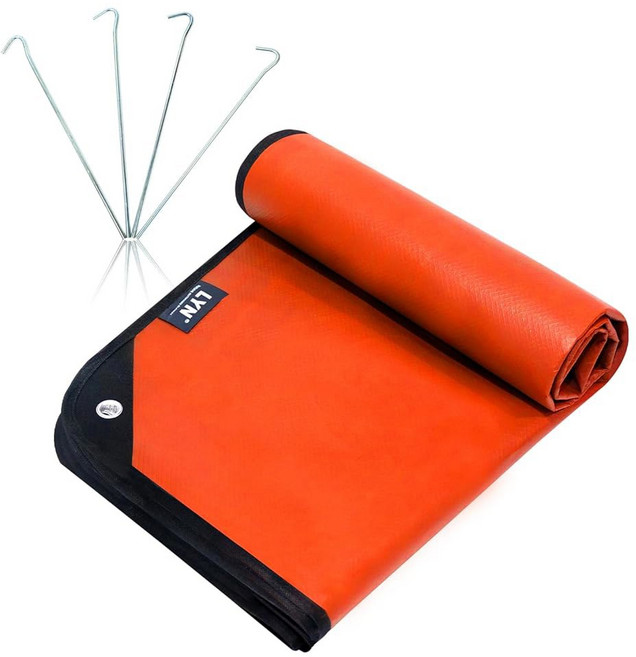 캠핑 하이킹 부시크래프트를 위한 LYN 헤비 듀티 비상 담요 생존 장비 방수 단열 방수포, Orange Red, 1개