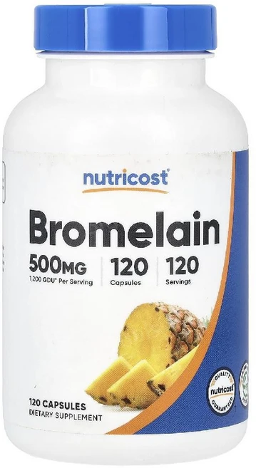 뉴트리코스트 브로멜라민 브로멜라인 500mg 120캡슐 브로멜린 Bromelain, 1개, 120정, 120정 - 쿠팡