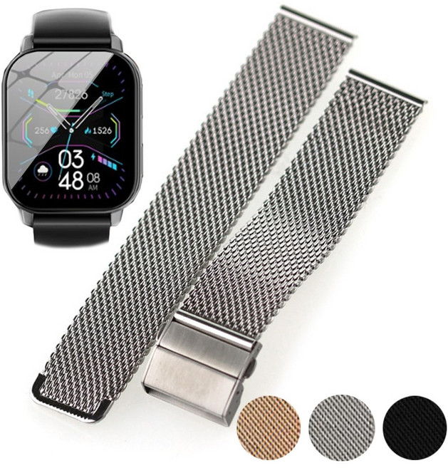 와피크 스마트워치 P5S P3S S7 X5S 호환 메탈 메쉬 벨트스트랩, 3. ME17GD22 골드, 1개