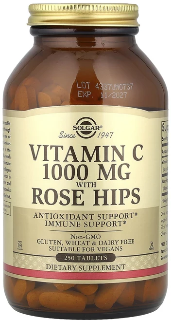 솔가 비타민C 로즈힙 함유 1000mg 250타블렛, 250정, 1개 - 쿠팡