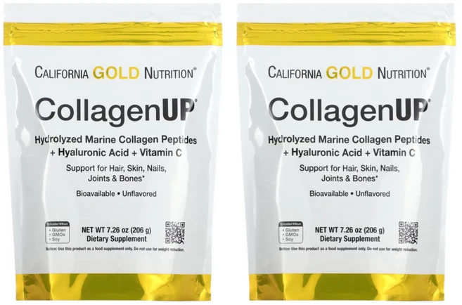 [1+1] CGN 캘리포니아골드뉴트리션 콜라겐 업 206g CollagenUP 히알루론산 비타민C 하이드롤라이즈드 마린콜라겐 펩타이드 히알루론산나트륨, 2개 - 쿠팡